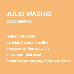 **NEW** COLOMBIA Julio Madrid // cofermentation
