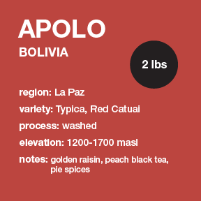 **NEW** BOLIVIA Apolo 2 lbs. bag