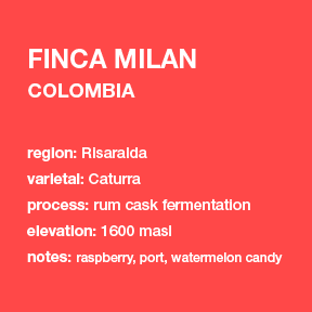 **NEW** COLOMBIA Finca Milan (rum cask ferment)