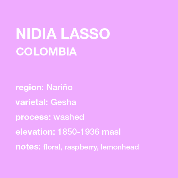 COLOMBIA Nidia Lasso // 8 oz. only