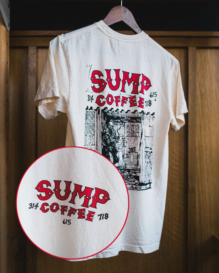 **NEW** Night at CBGB // Red and Black on Beige T-Shirt