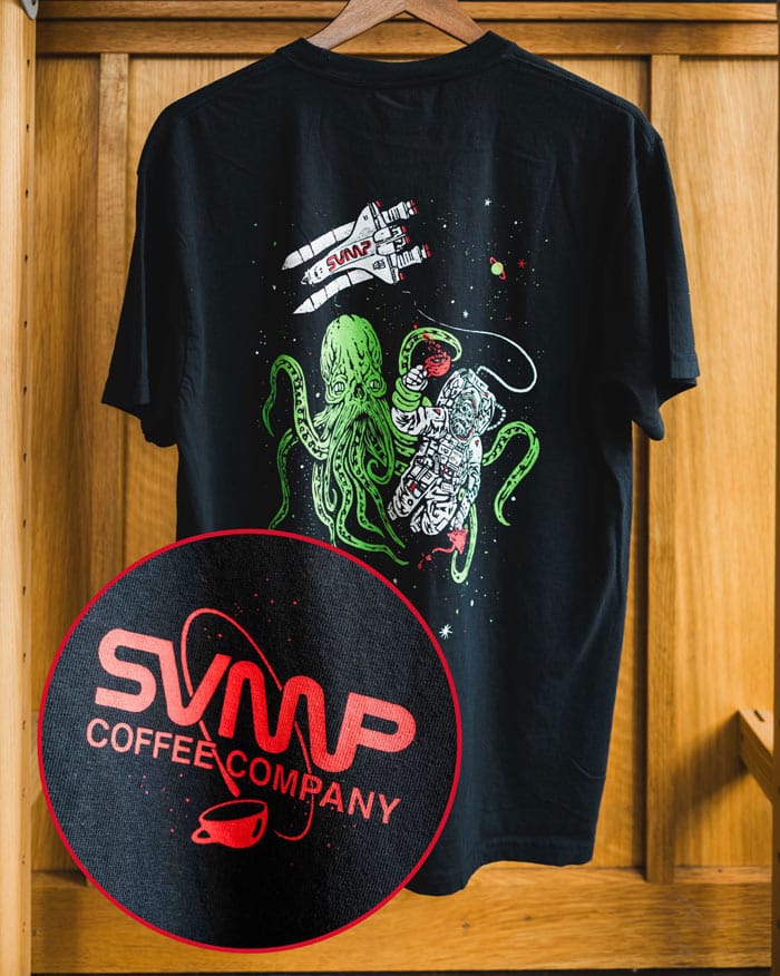 **NEW** Sump in Space // Red and Green on Black T-Shirt