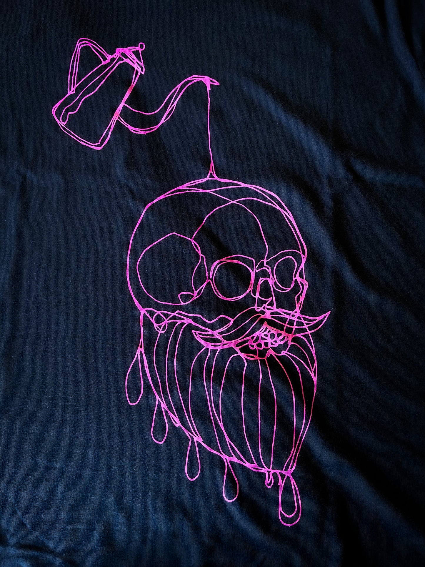 Neon Drip Logo on Navy T-Shirt